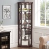 Okak Corner Cabinet, Curio Cabinet with Glass Doors and Shelves, Corner Display Case for Living Room - 3 of 4