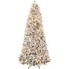 Slim Christmas Tree Pre-lit 7.5 Ft, Skinny Christmas Tree with 300 Multicolor LED Lights, Berries Clusters, Pine Cones, Foldable Metal Base - 2 of 4