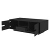 Modern High-Gloss Rectangle Coffee Table with 16-Color LED Lights, Storage Cabinets & Drawer – Stylish Center Table - 4 of 4