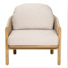 Outdoor Club Chairs Wood Style, Acacia Frame Lounge Chair with Rope and Cushion for Patio or Garden-Maison Boucle - 3 of 4