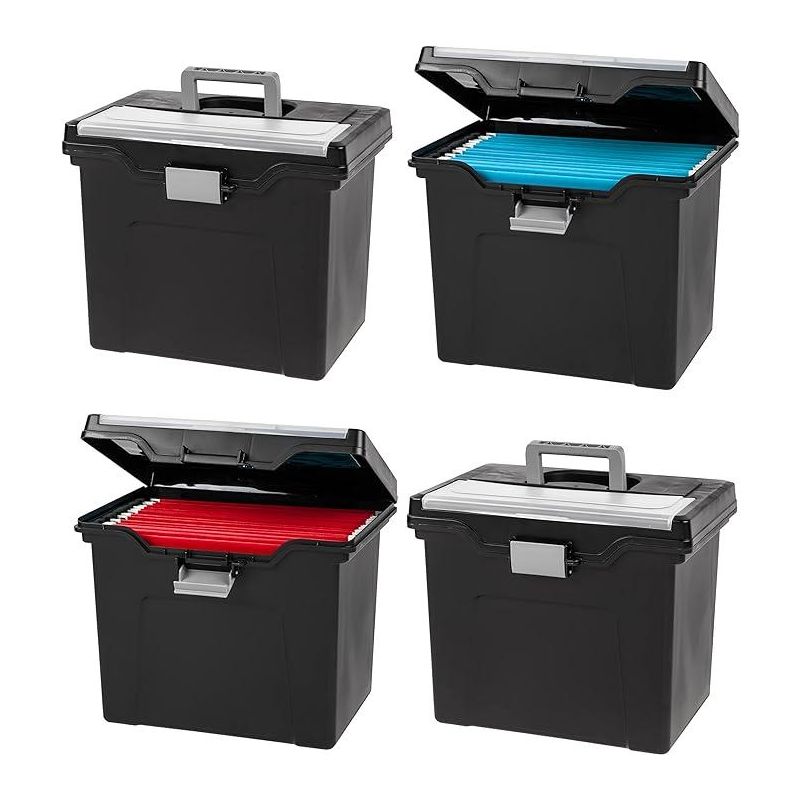 IRIS USA Portable Letter Size File Box with Handle for Hanging Folders, 1 of 10