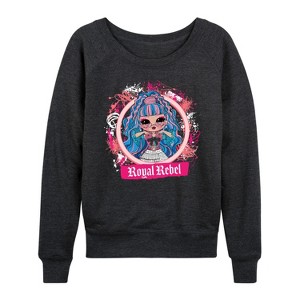 Women's - LOL Surprise! - Royal Rebel Lightweight French Terry Wide Neck Long Sleeve Shirt - 1 of 4