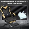 Hoffree Leather Recliner Ergonomic Massage Gaming Chair Reclining Swivel Racing Office Chair Black Gold - image 4 of 4