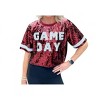 Women's Sequin Game Day Jersey Crop Top - Live Love Gameday Small - 2 of 3