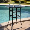 Outdoor Bar Table, Square Patio Table Tempered Glass, Outdoor Bistro Tables for Hot Tub, Balcony, Garden, Patio, Poolside, Lawn, Backyard - 4 of 4