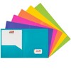 JAM 6pk 2 Pocket Heavy Duty Plastic Folders - Fashion Colors: Multicolor, Non-Pronged, 100 Sheet Capacity, 12"x9" - 3 of 4