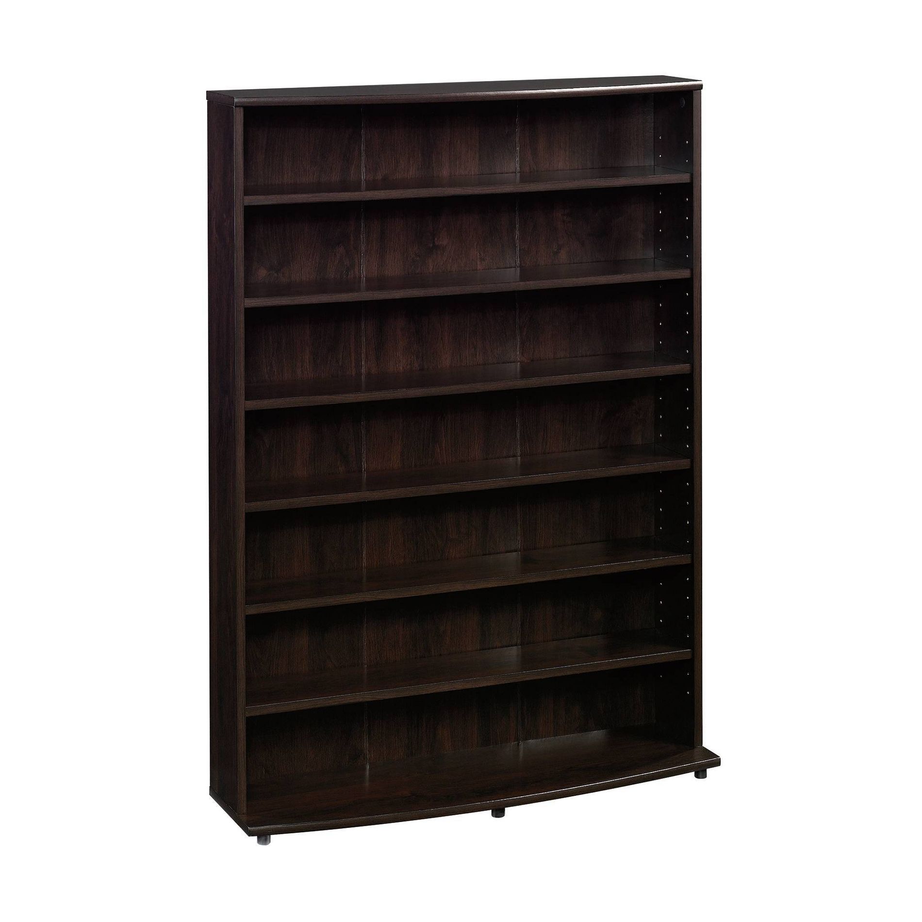 Multimedia Storage Tower Cinnamon Cherry - Sauder: 7-Shelf Media Organizer, Adjustable, Holds 426 CDs/280 DVDs