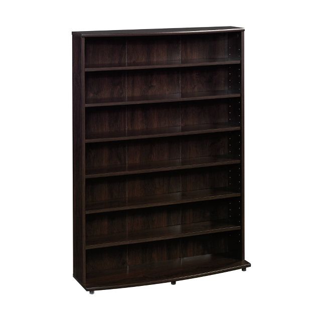 Multimedia Storage Tower Cinnamon Cherry - Sauder: 7-Shelf Media
