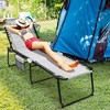 Tangkula 2 PCS Folding Chaise Lounge Portable Lay Flat Reclining Chair w/ 4-Level Backrest Side Pocket - 2 of 4