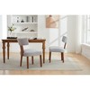 Lycvki Set of 2 Linen Fabric Modern Armless Dining Chairs with Curved backrest and Solid Wooden Legs - 3 of 4
