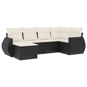 vidaXL Garden Sofa Set Black - 1 of 4