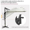 Okak 8 Ft Cantilever Patio Umbrella,Offset Umbrella for Patio,Hanging Umbrella Outdoor with Crank,Cross Base,Garden Umbrella,Cream White - 3 of 4