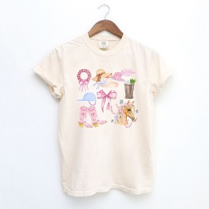 Simply Sage Market Women's Coquette Kentucky Derby Collage Short Sleeve Garment Dyed Tee - 1 of 2