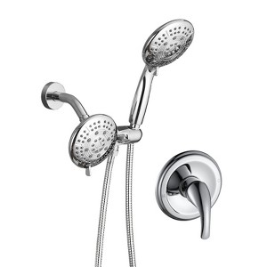 Cobbe Couple 5-Spray Dual Shower Heads 4.7" Shower System with 2-in-1 Spray Pattern, Rough-in Valve - 1 of 4