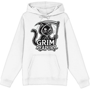 Black Cat Grim Reapurr  Adult Long Sleeve Hoodie - 1 of 3