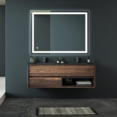 Acekool 32 x 24 Inch Bathroom Mirror, Wall Mounted Vanity Mirror with Touch Control, Dimmable Brightness, Anti-Fog, Color Temperature Selection