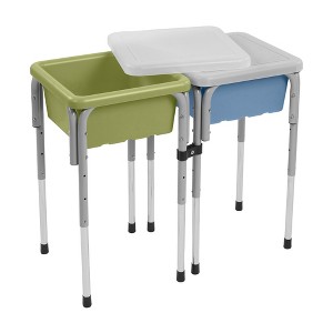 ECR4Kids 2-Station Sand and Water Adjustable Play Table, Sensory Bins - 1 of 4
