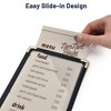 WeChef 30 Pcs 4.25 x 14" Restaurant Menu Covers Single Page 2 View Menu Sleeves Double-Stitched Edge PVC for Wine List - 3 of 4
