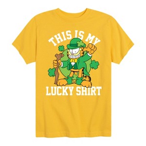 Boys' - Garfield - This Is My Lucky Shirt Short Sleeve Graphic T-Shirt - 1 of 4