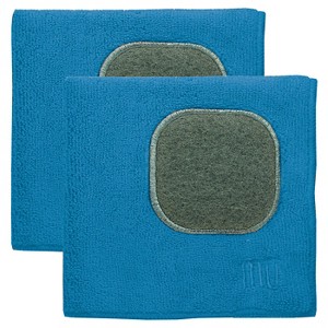 Microfiber Dishcloth With Scrubber (Set Of 2) - Mu Kitchen, Bright Blue