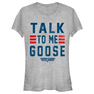 Top Gun Junior's Maverick Talk to Me Goose T-Shirt Red
