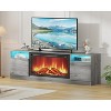 Modern 70"Wooden TV Stand Media Console w/ Storage Cabinet, Fits 75" TVs, Compatible w/ 36" Electric Fireplace (Fireplace Not Included) - 3 of 4