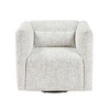 Jacquard Fabric Upholstery Plywood Modern Swivel Chair with Attached Cushions, Lumbar Pillow and 360-Degree Rotation - 2 of 4