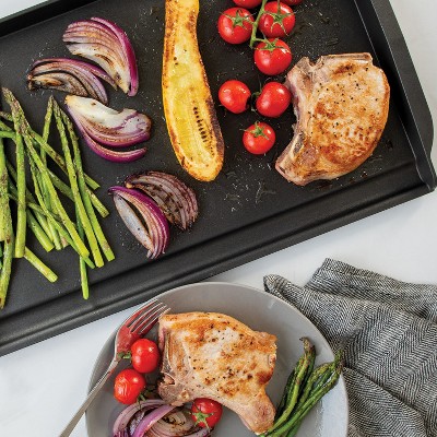 Nordic Ware 20" Black Non-Stick Double Backsplash Griddle