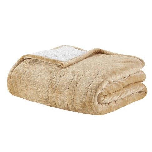 60 X70 Electric Plush To Berber Throw Blanket Tan Woolrich Target