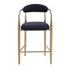 Set of 2 Modern Upholstered Bar Stools with Iron Frame, Curved Open Back, Minimalist Toothpick Design, Comfortable Seating-Cuddlewood - 2 of 4