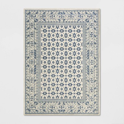 Photo 1 of 5x7 Indoor Floral Woven Area Rug Ivory - Threshold