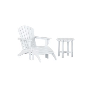 WestinTrends Dylan HDPE Outdoor Patio Adirondack Chair with Ottoman and Side Table (3-Piece) - 1 of 4