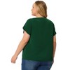Agnes Orinda Women's Plus Size Elegant Pleated Petal Tulip Short Sleeve Office Work Summer Blouses - 4 of 4