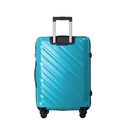INFURNIC Bag And Luggage Sets Hard Shell Rolling Suitcase Set, 3 Piece Luggage with Wheels for Business Travel, Peacock Blue, 21.65"*13.19"*31.1"