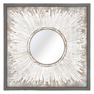 VIP Wood 33.75 in. Gray Frame with Round Mirror - 1 of 2