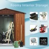 Outdoor Metal Storage Shed With Metal Floor Base Lockable Sliding Doors Large Garden Utility Tool Shed,Sharp tip,brown,6ft x 6ft - 2 of 4