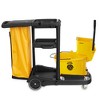 Dryser Commercial Janitorial Cleaning Cart on Wheels with Cover, Shelves and Vinyl Bag & Commercial Mop Bucket with Side Press Wringer, 26 Qt. Yellow - 2 of 4