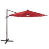 Sonkuki 11FT Round Offset Outdoor Patio Solar LED Cantilever Umbrella with Aluminium Pole - 2 of 4