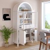 Dexmalle 71"Fluted Arched Pantry Cabinet with Adjustable Shelves and Display Glass Door - 4 of 4