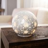 Northlight LED Lighted Snowflakes Glass Globe Christmas Decoration - 6" - White - 2 of 4