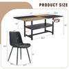 GDFStudio Napoli Modern Metal and Faux Leather 7 Piece Dining Set with Storage Shelf - 3 of 4
