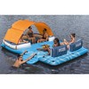 Bestway CoolerZ Tropical Breeze 6 Person Inflatable Party Island Large Relaxing Water Float with Detachable Sunshade and Cooler Bag, Blue/Orange - 2 of 4