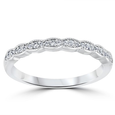 Pompeii3 1/5 cttw Diamond Stackable Womens Wedding Ring Platinum