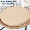 Nasitip 3-Piece Rattan Bistro Set - 2 Chairs with Cushions & Glass Table, Outdoor Patio Furniture for Balcony/Garden - 4 of 4