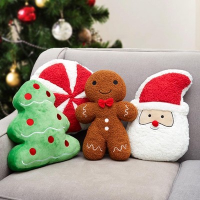 The Lakeside Collection Holiday Shaped Accent Pillows - Candy Cane