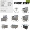 Tenaya 10pc Wicker Outdoor Patio Furniture Set Conversation Sofa with a Metal Fire Pit, Swivel Chairs and Cushions - 3 of 4
