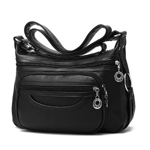 Women Crossbody Bag Leather Handbag Pocketbook Lightweight Shoulder Purse - 1 of 4