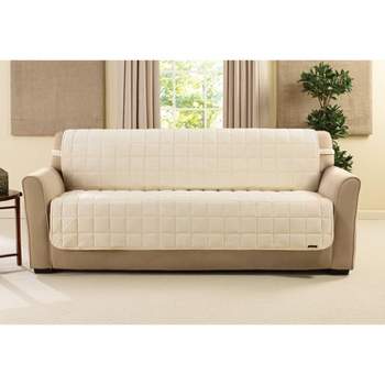 Deluxe Pet Armless Sofa Furniture Cover Ivory - Sure Fit