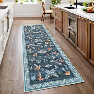 Washable Rug - Non-Slip Soft Farmhouse Carpet Low Pile Thin Floor Cover for Living Room, Bedroom Nursery Dining Room Dorm - 1 of 4