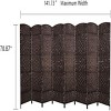 Sevobal Partitions and Room Dividers 8-Panel Foldable Wooden Partitions Folding Privacy Screens for Office and Living, Brown, 142"*17.7"*70.8" - 3 of 4